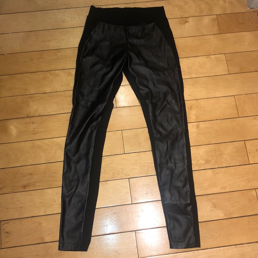 Nordstrom brand faux leather panel leggings